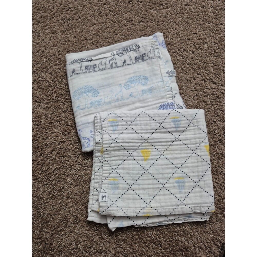 Janie and jack cotton swaddle blankets set of 2